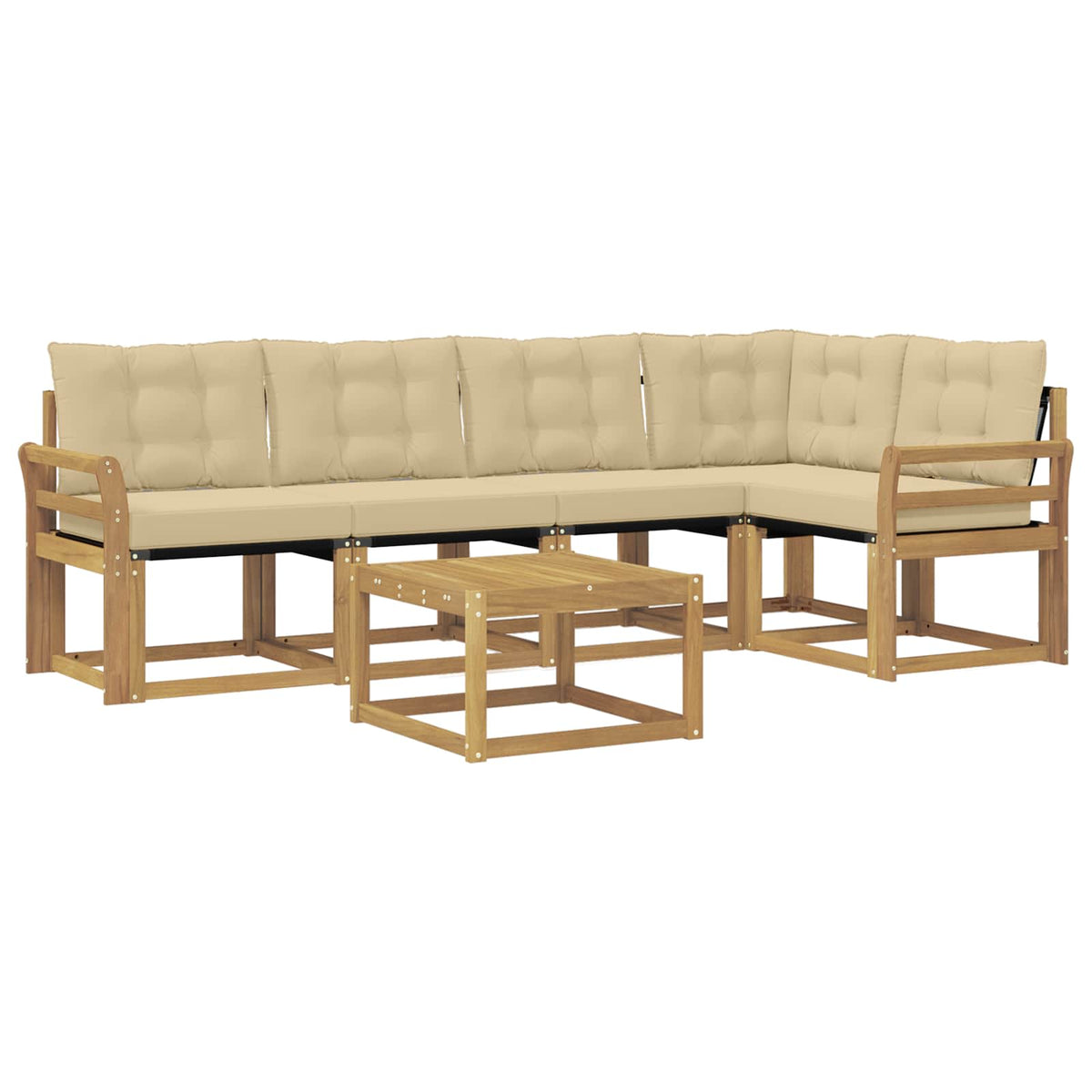 Set vanjskih sofa 6 kom. Bijela i bež