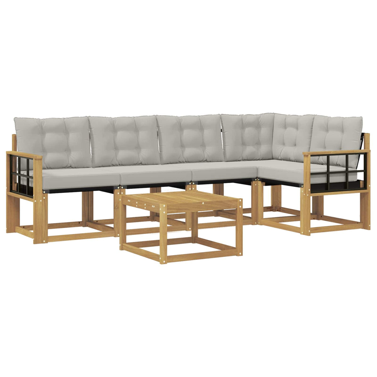 Set vanjskih sofa 6 kom. Bijela i svjetlosiva