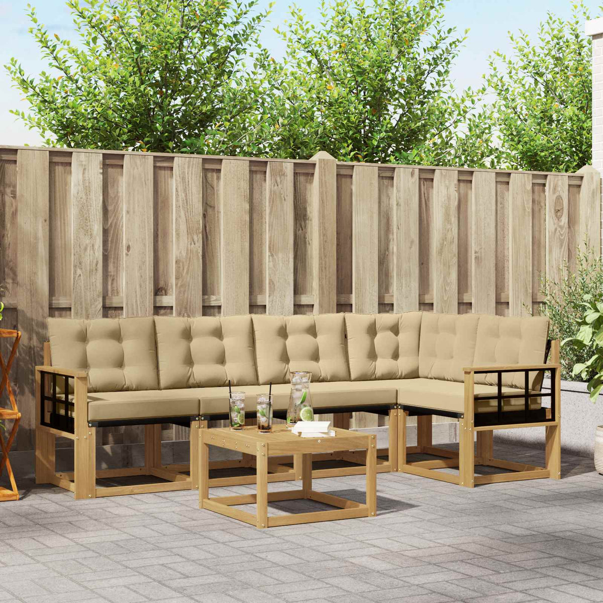 Set vanjskih sofa 6 kom. Bijela i bež