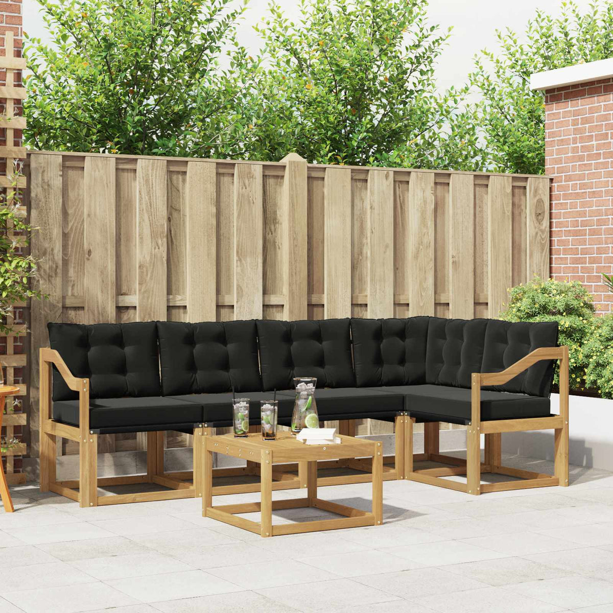 Set vanjskih sofa 6 kom. Bijela i crna