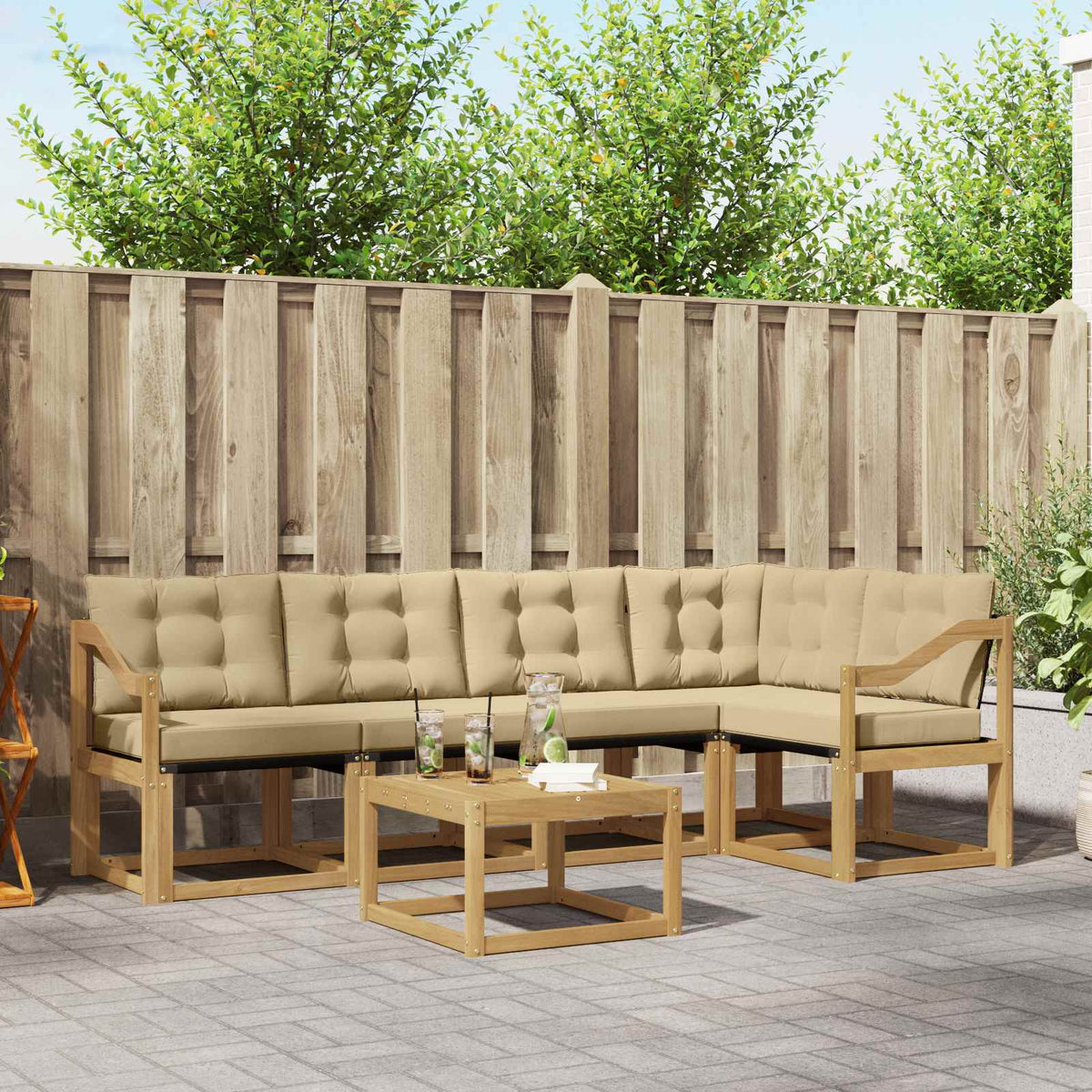Set vanjskih sofa 6 kom. Bijela i bež