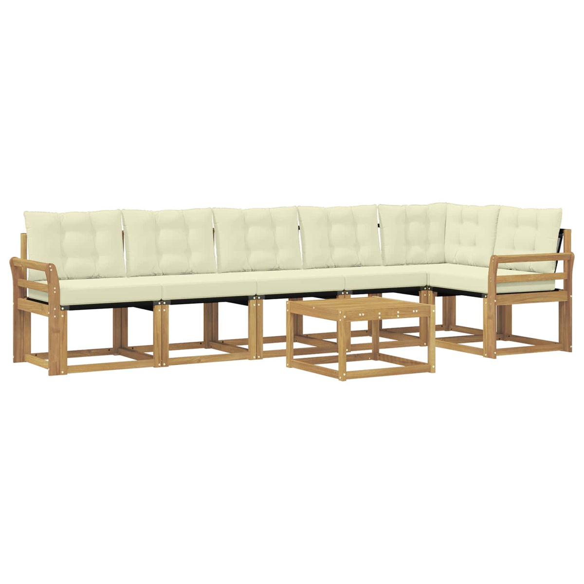 Set vanjskih sofa 7 kom. Bijela i krem