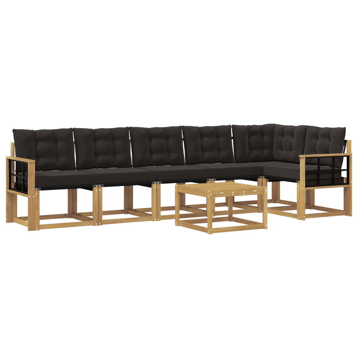 Set vanjskih sofa 7 kom. Bijela i crna