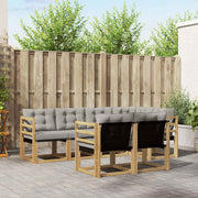 Set vanjskih sofa 7 kom. Bijela i svjetlosiva Smeđa 245 x 126,5 x 73 cm