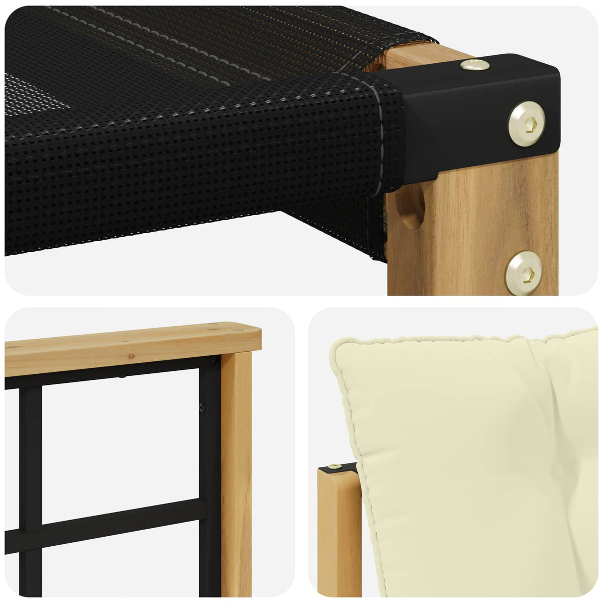 Set vanjskih sofa 7 kom. Bijela i krem Smeđa 247 x 128,5 x 73 cm