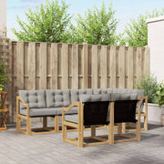 Set vanjskih sofa 7 kom. Bijela i svjetlosiva Smeđa 245 x 126,5 x 73 cm
