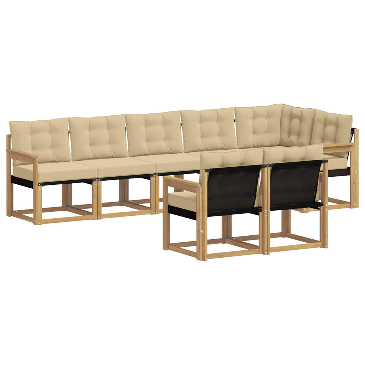 Set vanjskih sofa s jastukom 8 pcs Bijela i bež