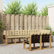 Set vanjskih sofa 8 kom. Bijela i bež Smeđa 306 x 128,5 x 73 cm