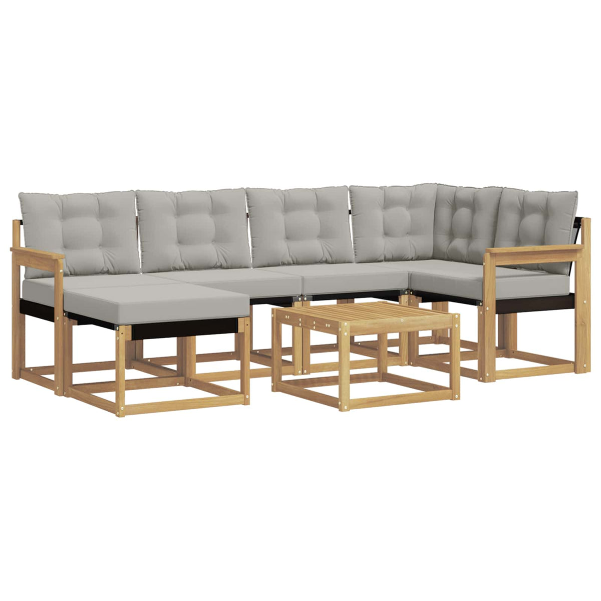 Set vanjskih sofa 7 kom. Bijela i svjetlosiva