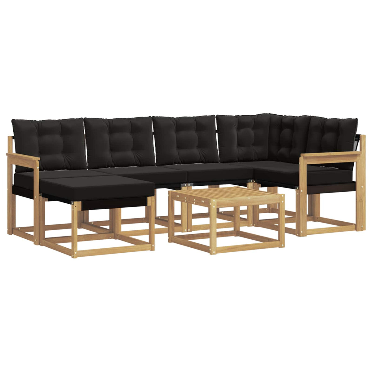 Set vanjskih sofa 7 kom. Bijela i crna
