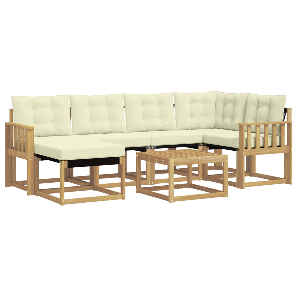 Set vanjskih sofa 7 kom. Bijela i krem