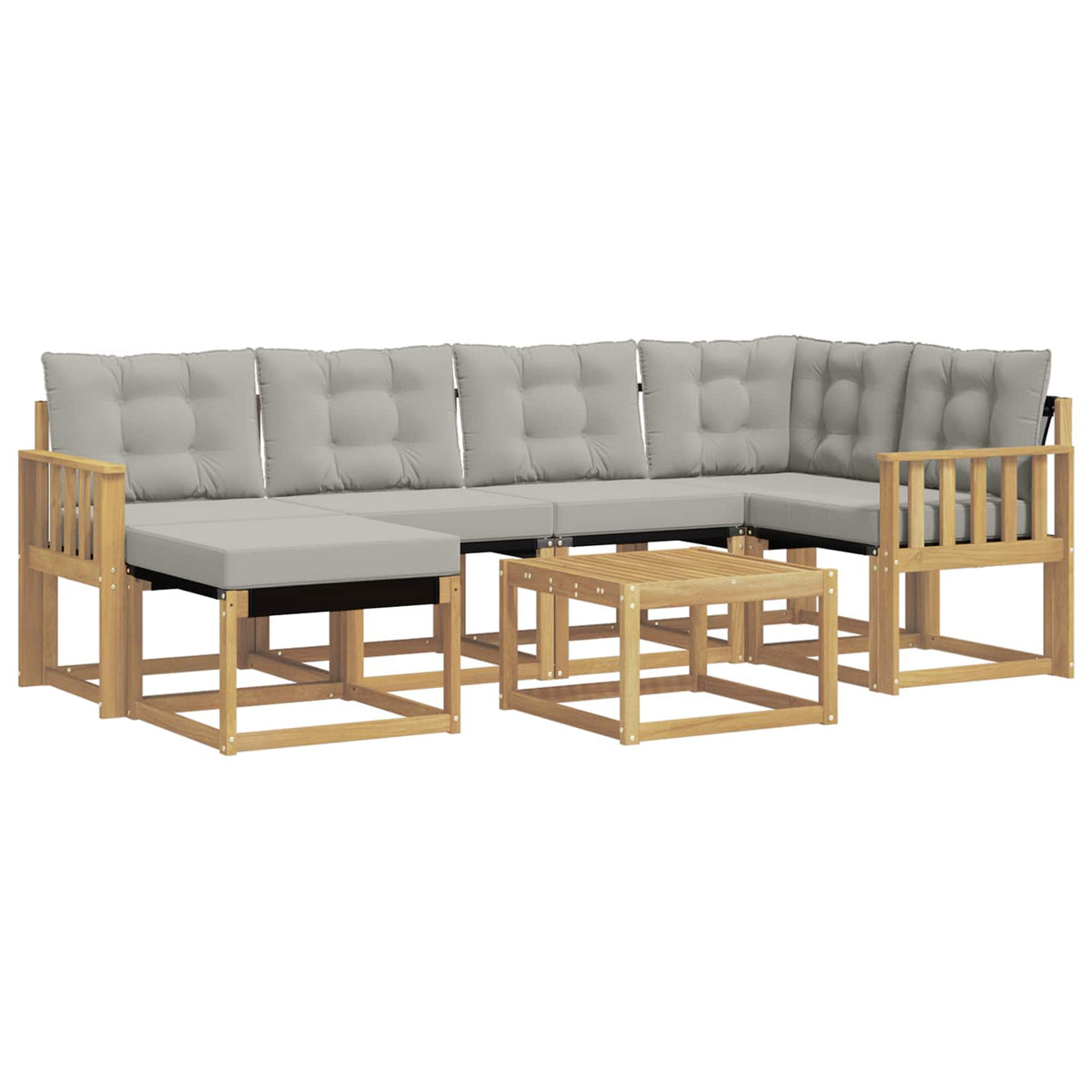 Set vanjskih sofa 7 kom. Bijela i svjetlosiva