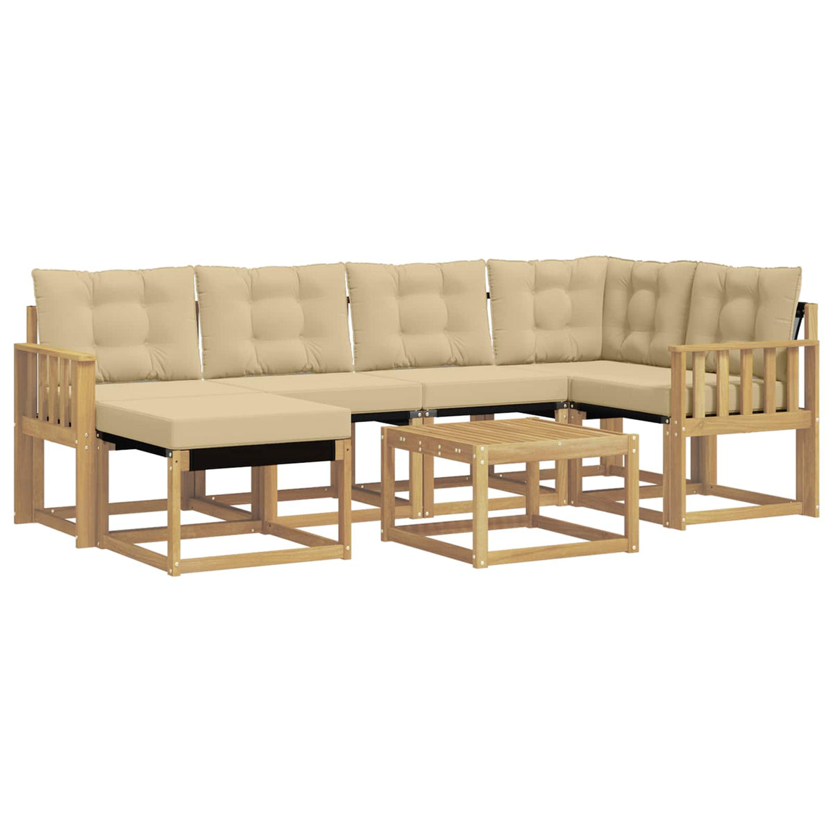 Set vanjskih sofa 7 kom. Bijela i bež