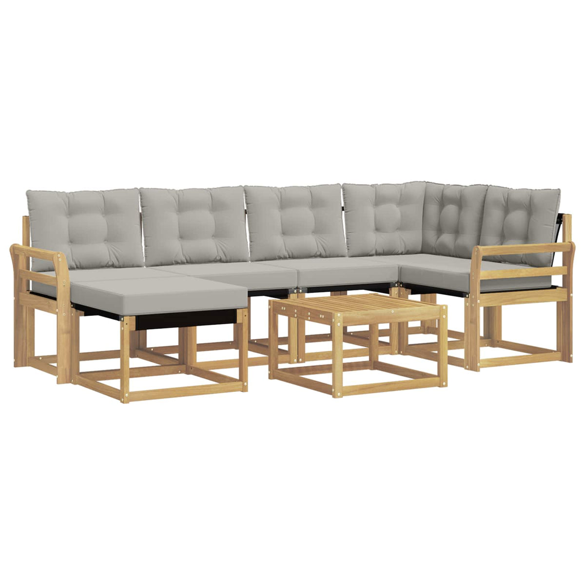 Set vanjskih sofa 7 kom. Bijela i svjetlosiva
