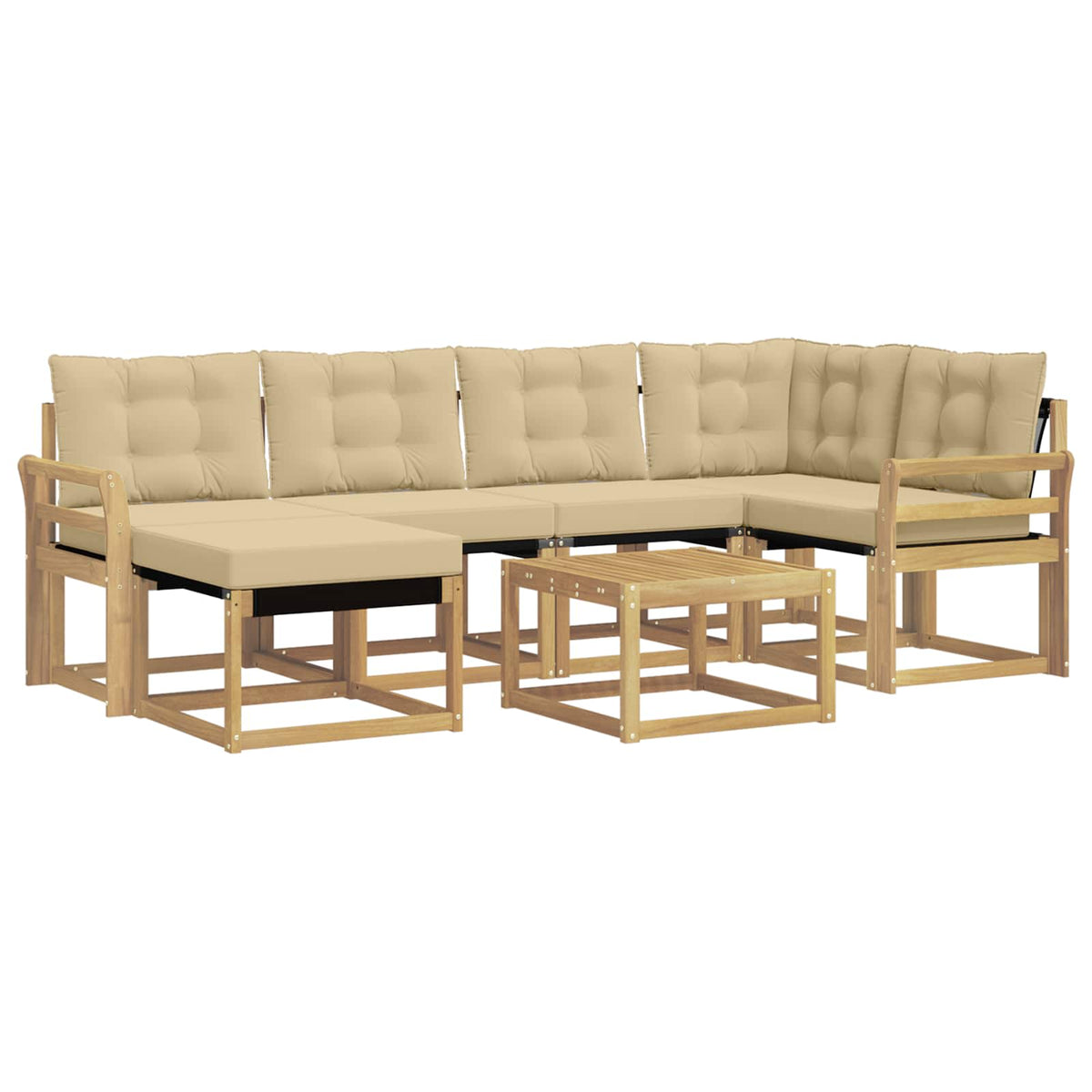 Set vanjskih sofa 7 kom. Bijela i bež