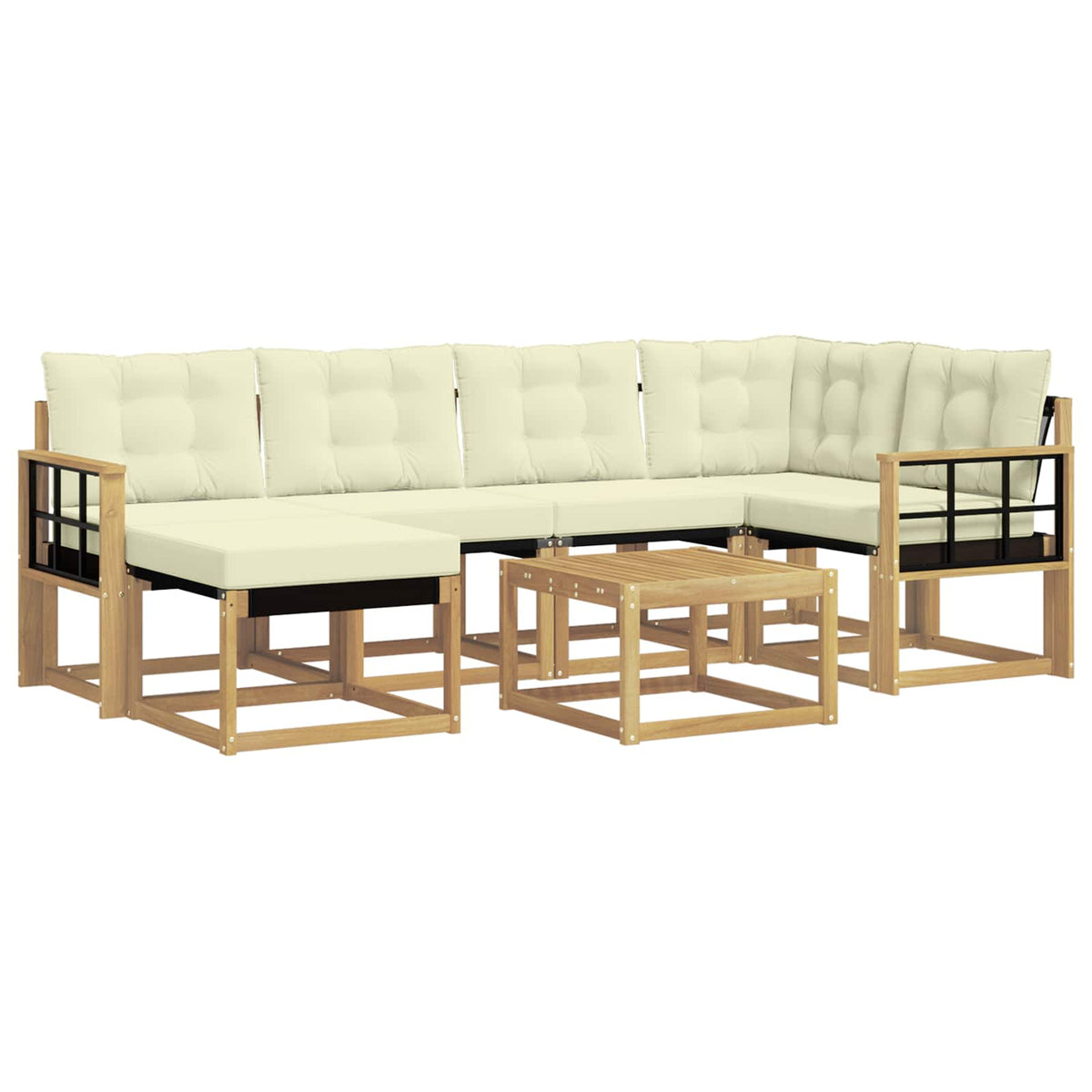 Set vanjskih sofa 7 kom. Bijela i krem