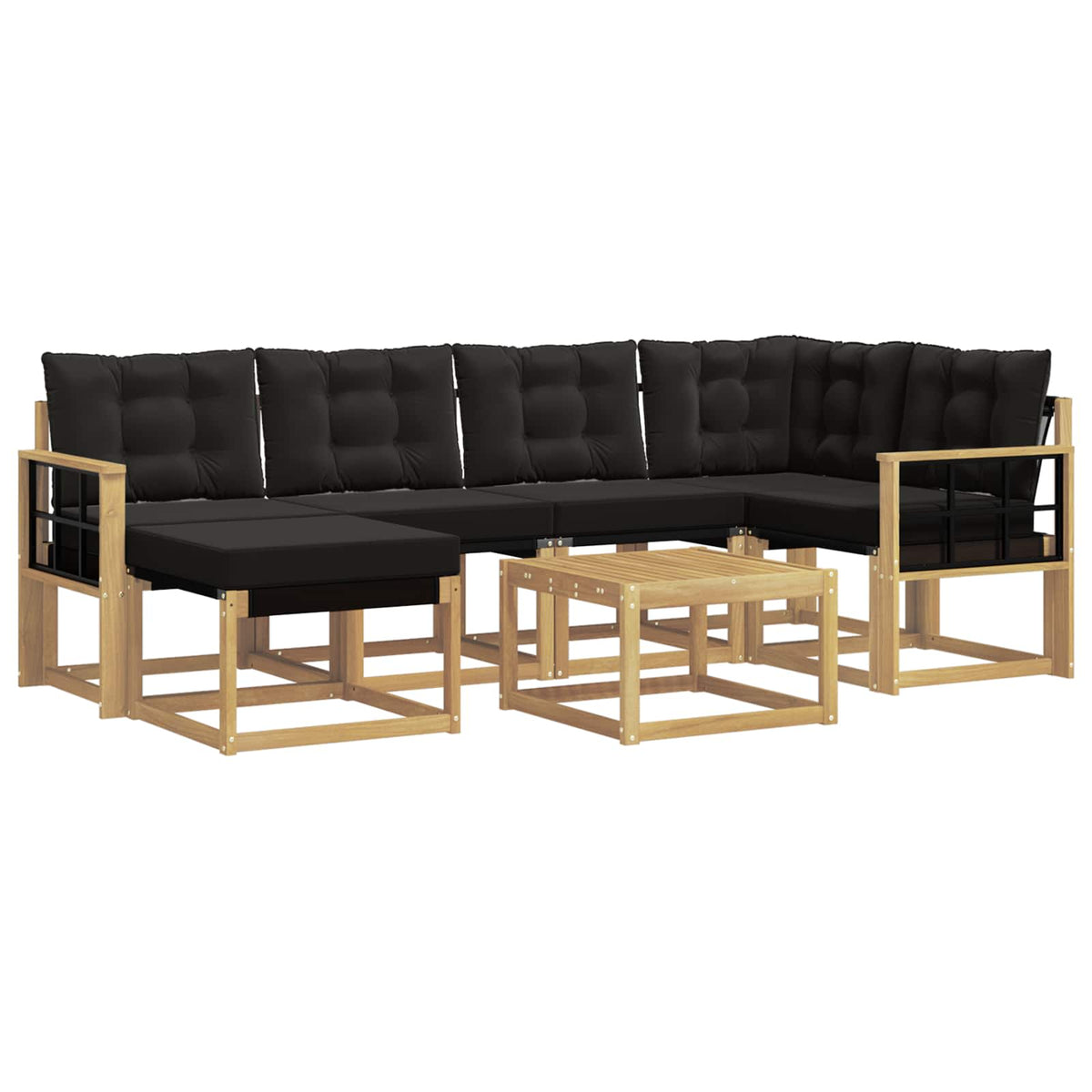 Set vanjskih sofa 7 kom. Bijela i crna
