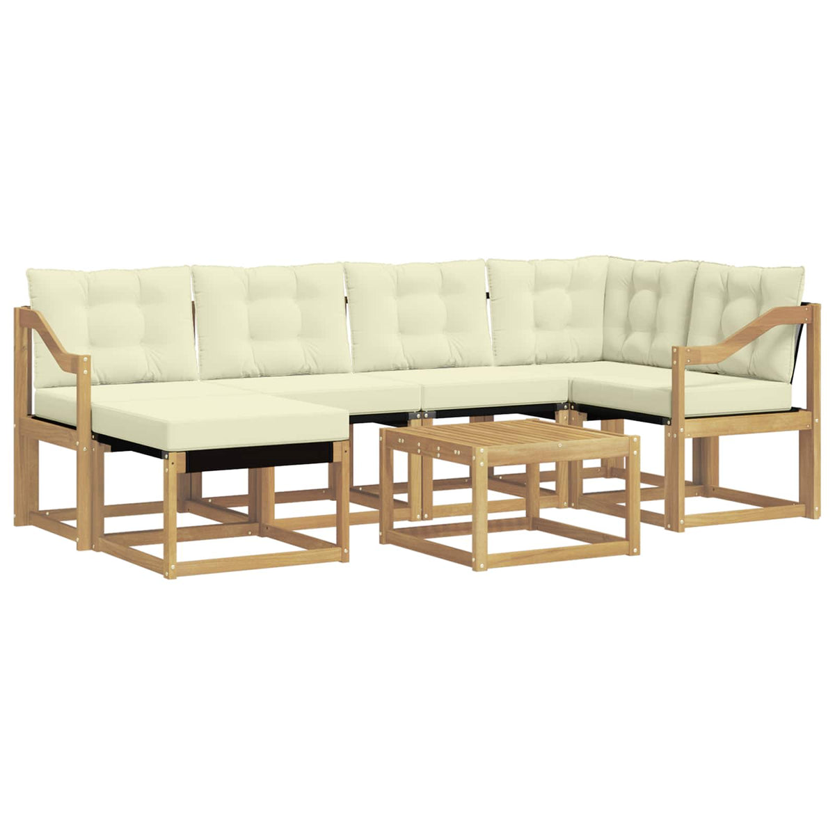 Set vanjskih sofa 7 kom. Bijela i krem