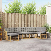 Set vanjskih sofa 7 kom. Bijela i svjetlosiva Smeđa 306 x 128,5 x 73 cm