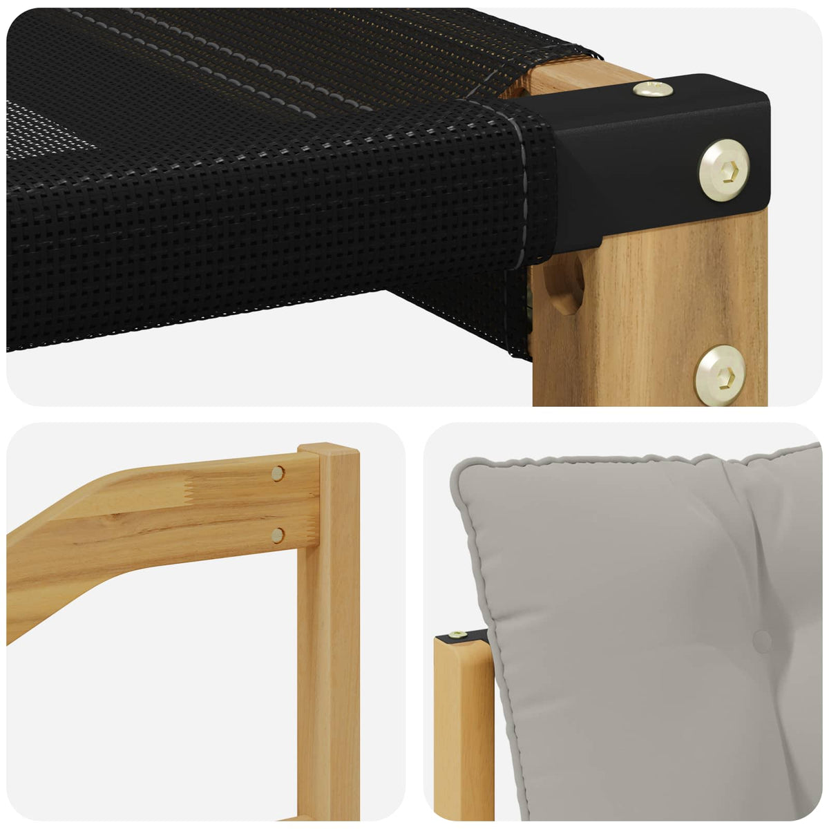 Set vanjskih sofa 7 kom. Čvrsto drvo akacije i Textilene