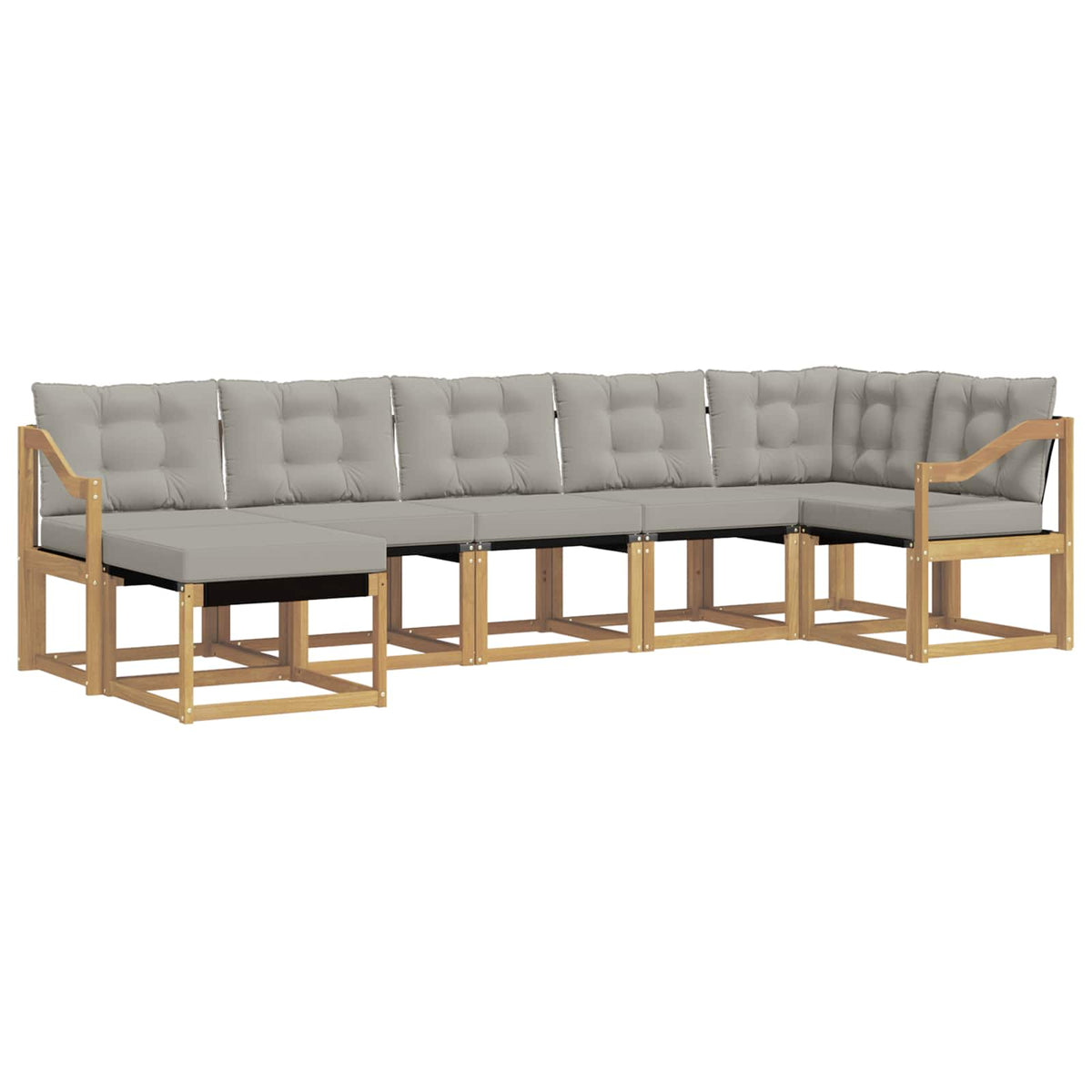 Set vanjskih sofa 7 kom. Čvrsto drvo akacije i Textilene