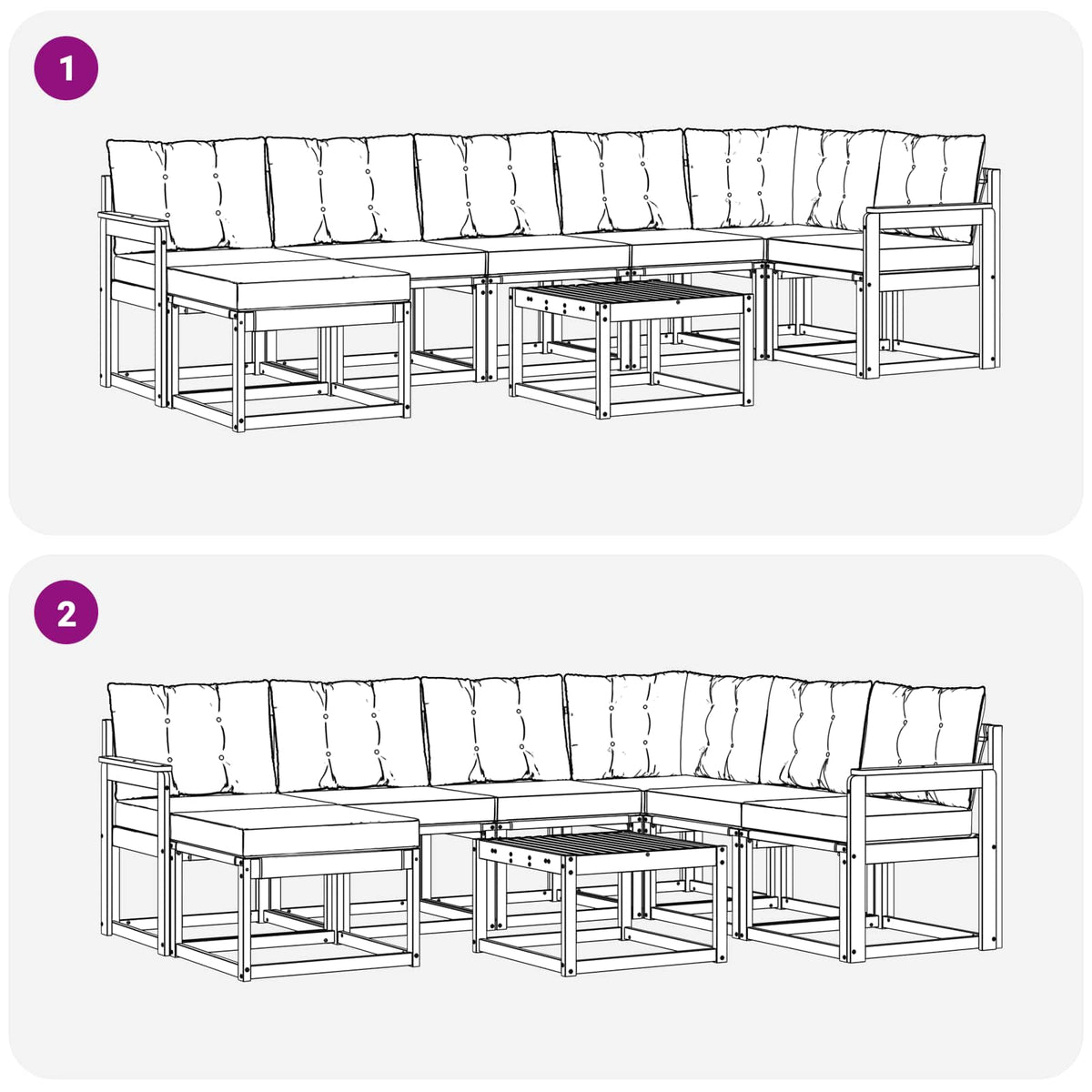 Set vanjskih sofa 8 kom. Bijela i bež