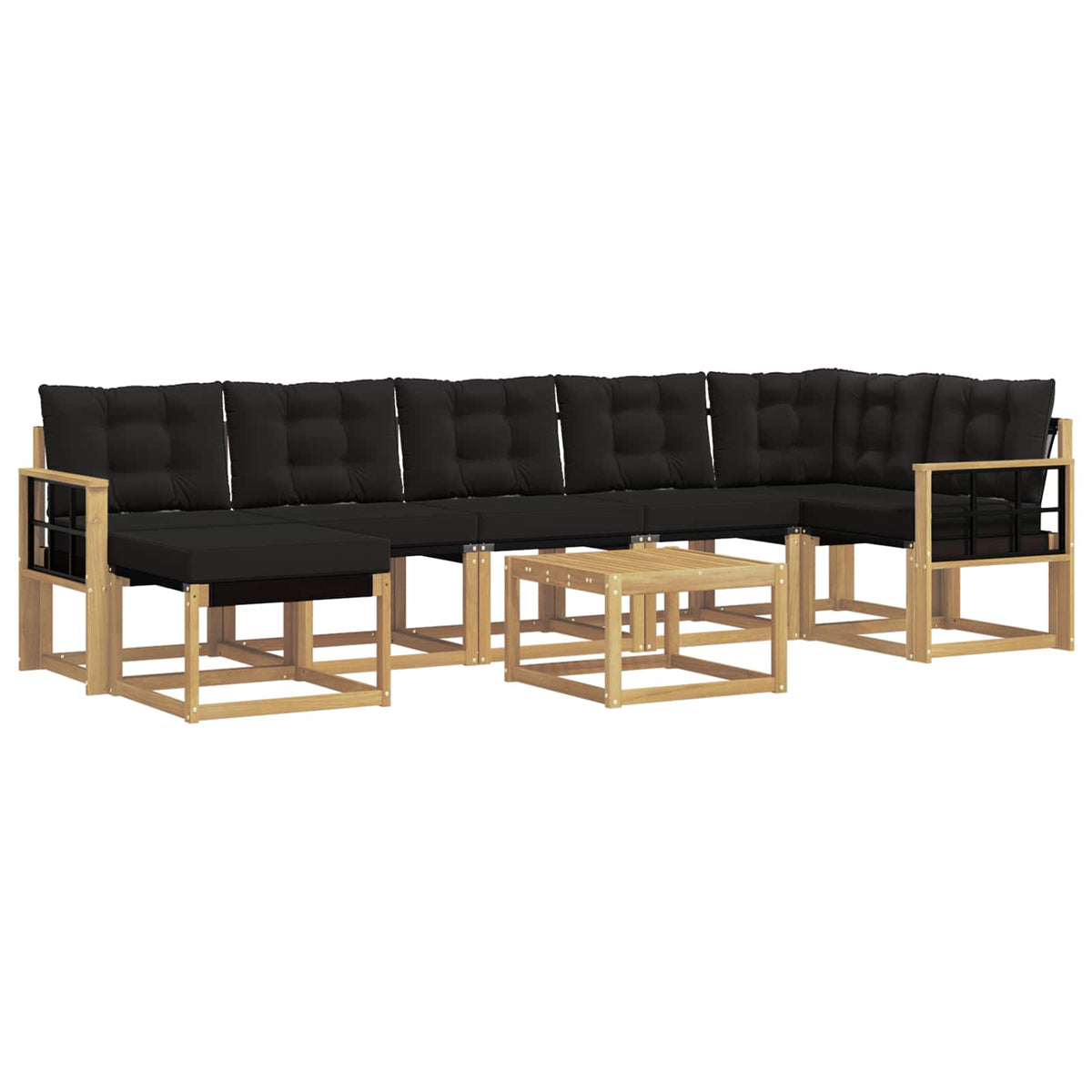 Set vanjskih sofa 8 kom. Bijela i crna