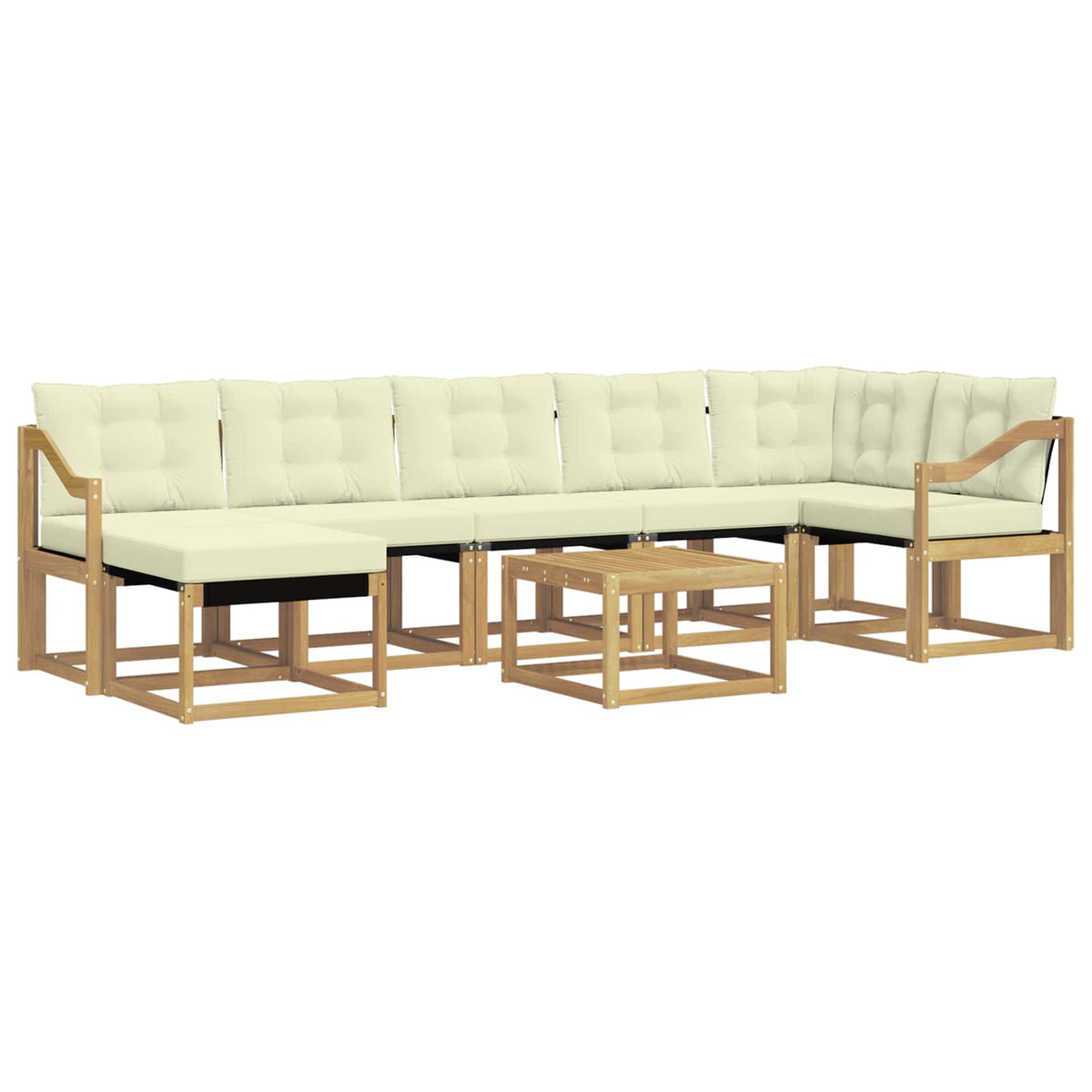 Set vanjskih sofa 8 kom. Bijela i krem
