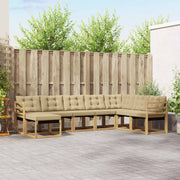 Set vanjskih sofa 8 kom. Bijela i bež Smeđa 304 x 185,5 x 73 cm