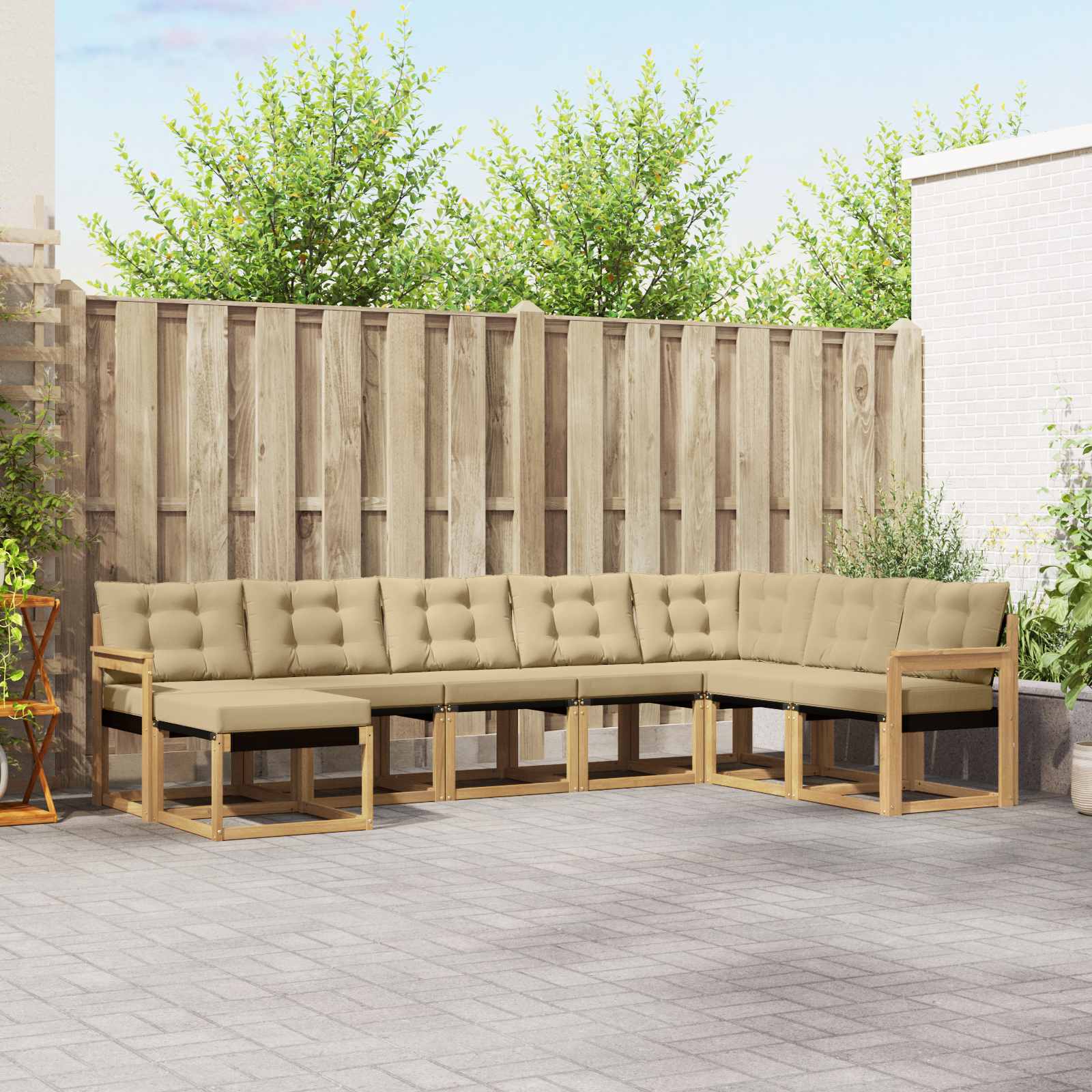 Set vanjskih sofa 8 pcs Bijela i bež