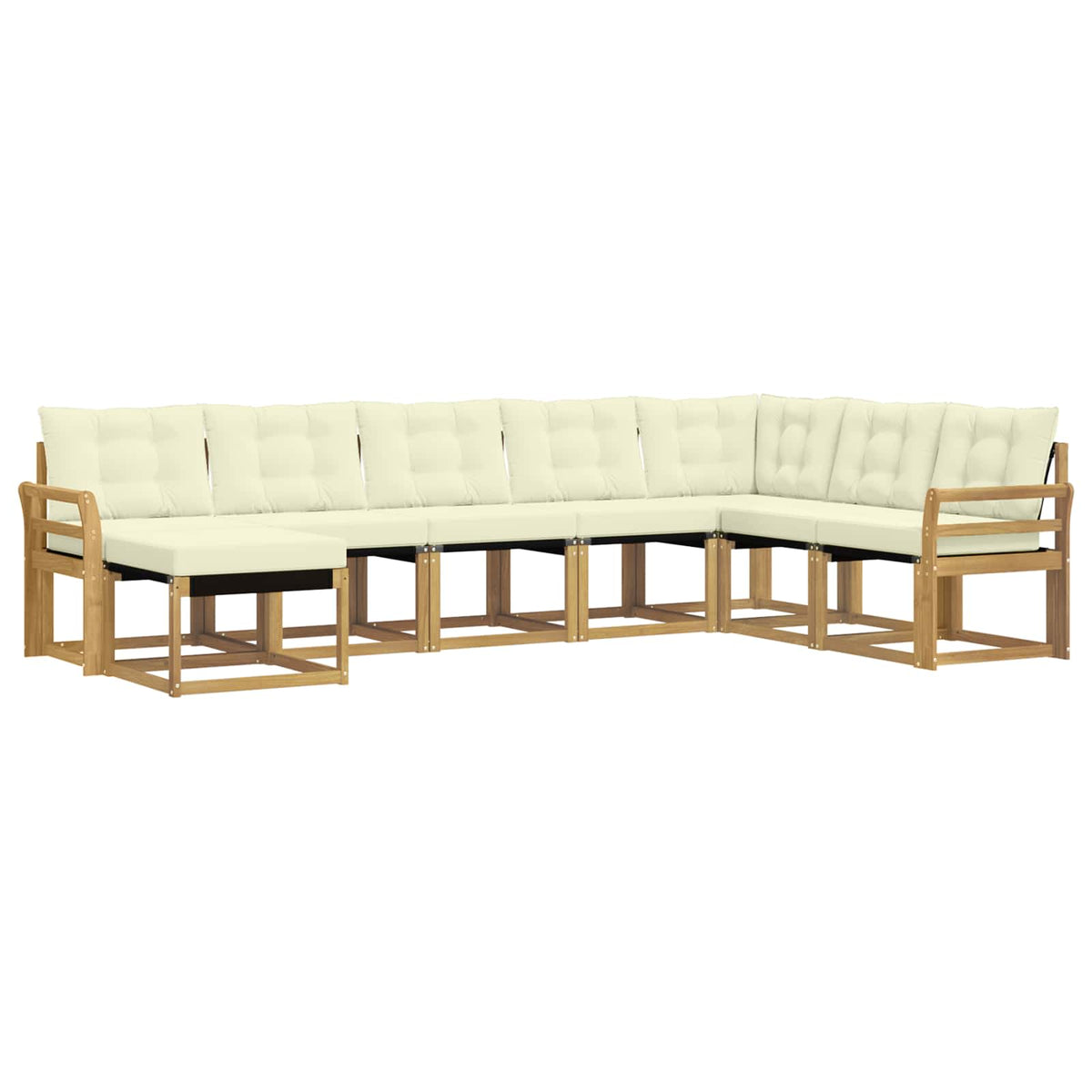 Set vanjskih sofa s jastukom 8 pcs Bijela i krem