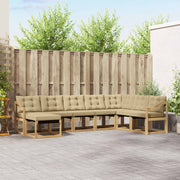 Set vanjskih sofa 8 kom. Bijela i bež Smeđa 304 x 185,5 x 73 cm