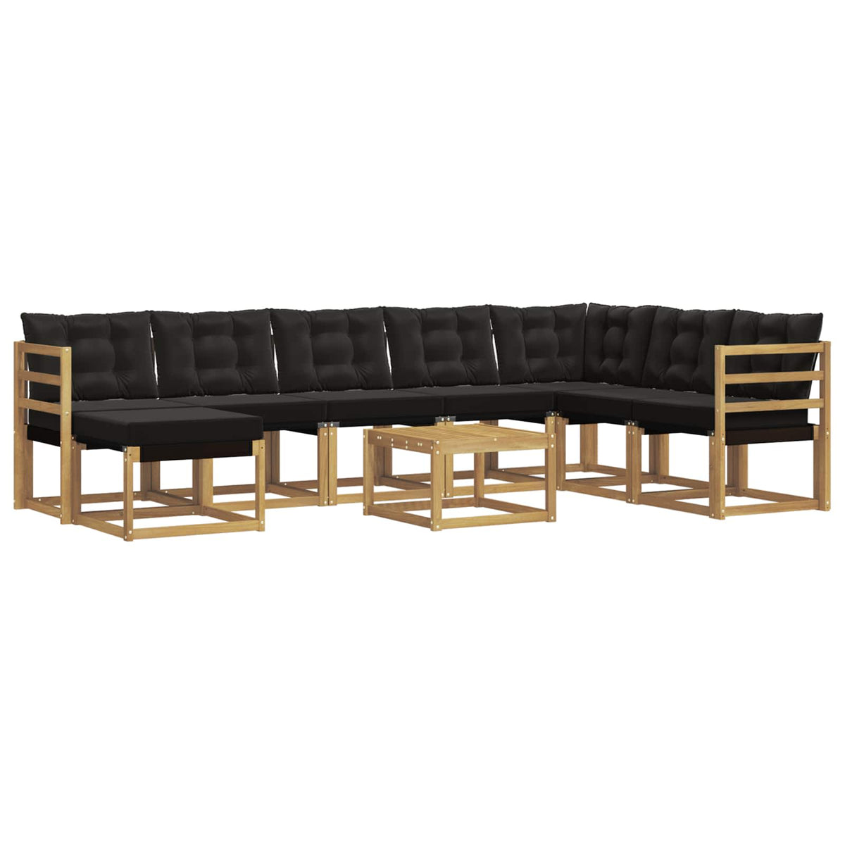 Set vanjskih sofa s jastukom 9 pcs Bijela i crna