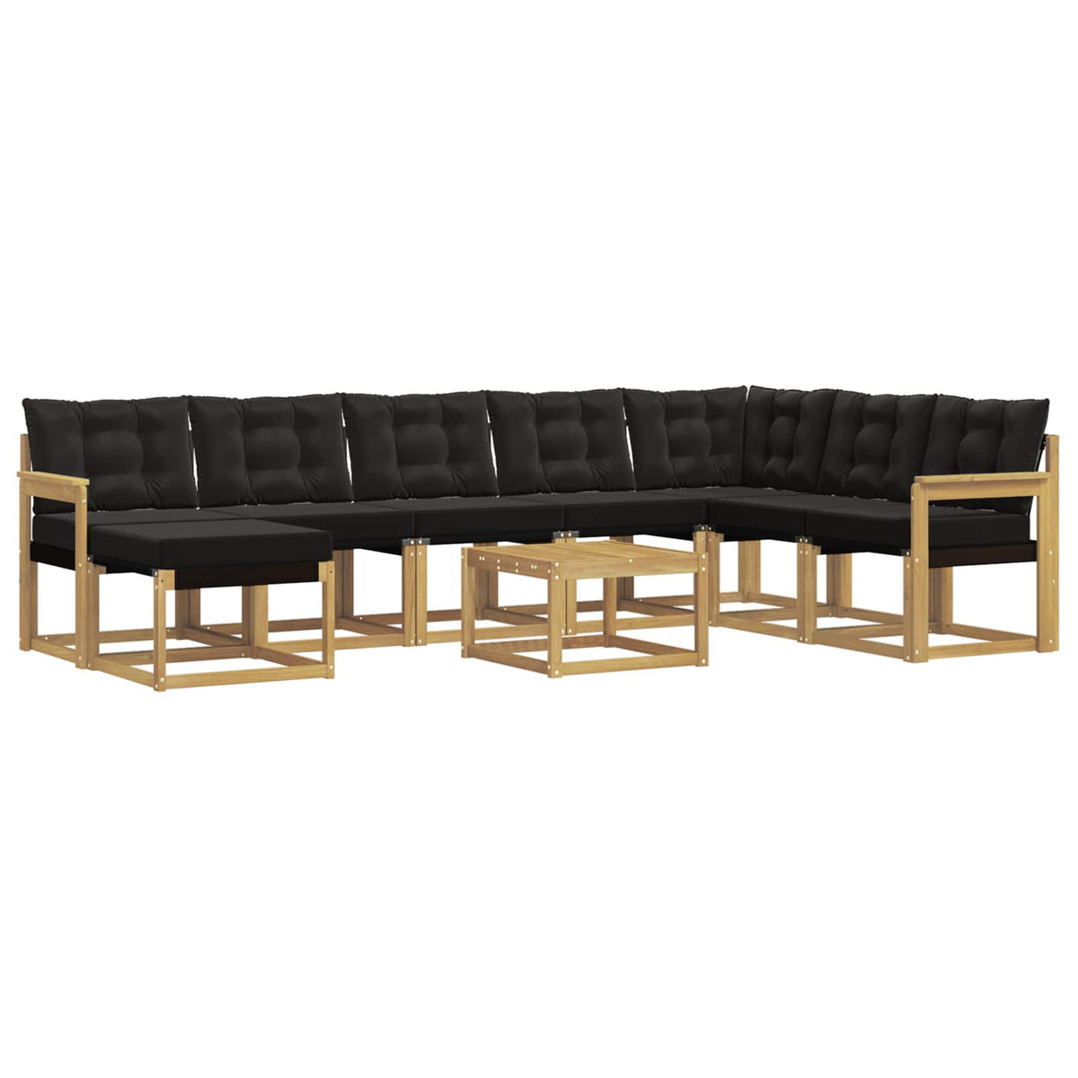 Set vanjskih sofa 9 kom. Bijela i crna