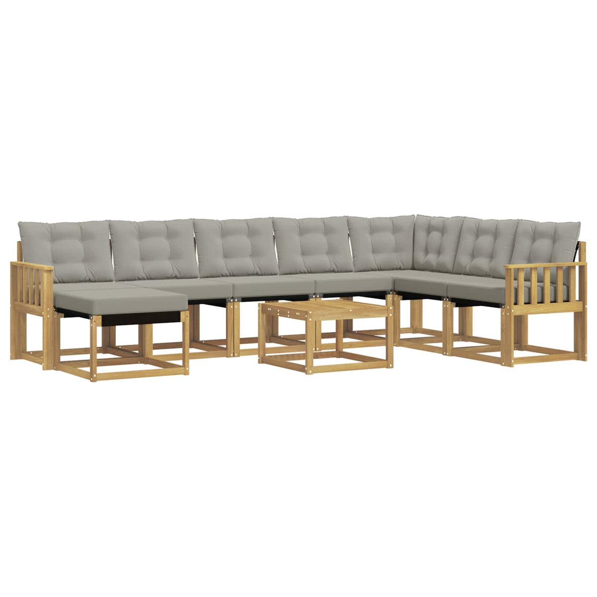Set vanjskih sofa 9 kom. Bijela i svjetlosiva