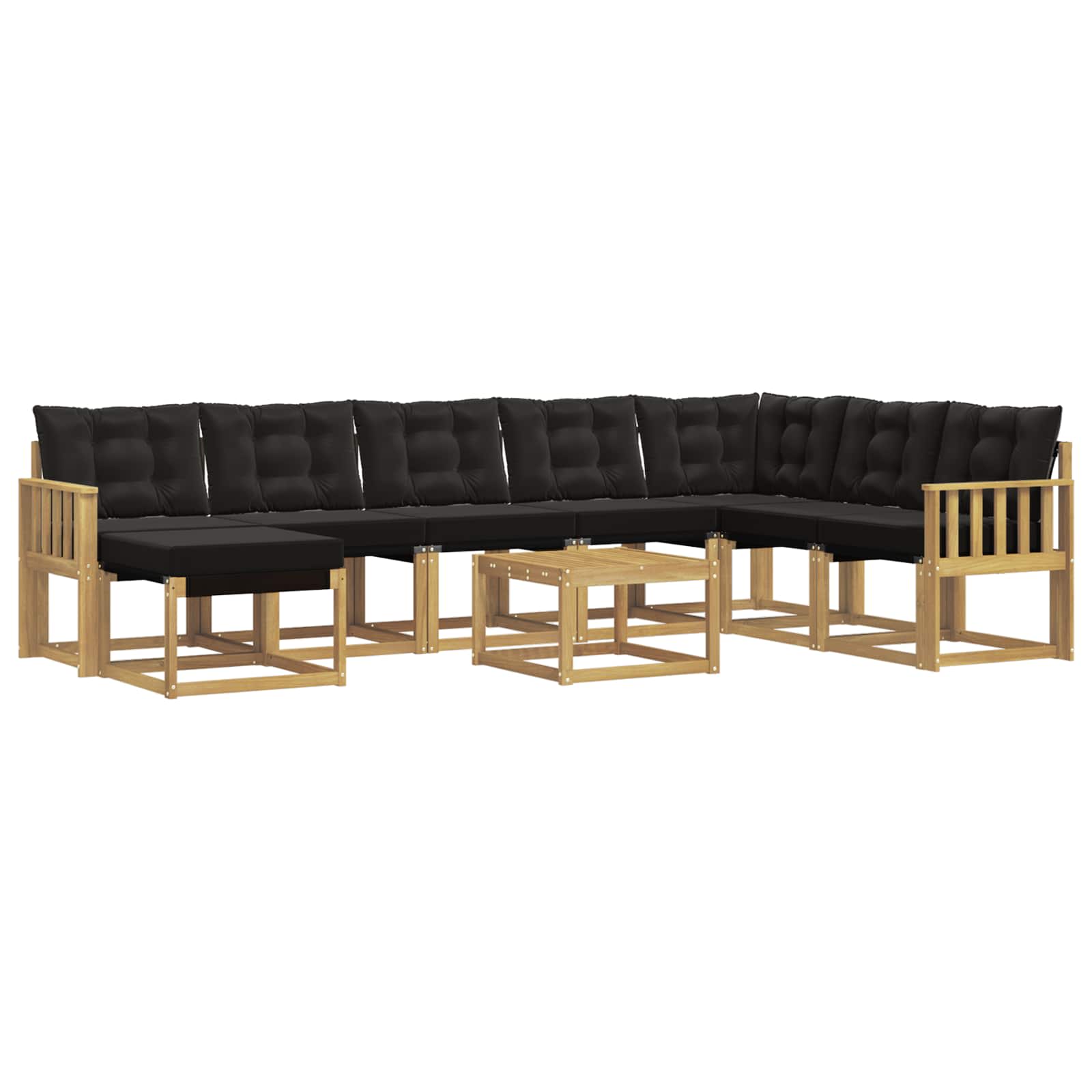 Set vanjskih sofa s jastukom 9 pcs Bijela i crna
