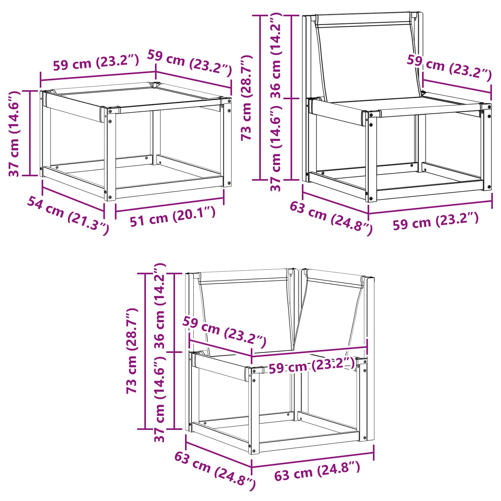 Set vanjskih sofa s jastukom 9 pcs Bijela i crna