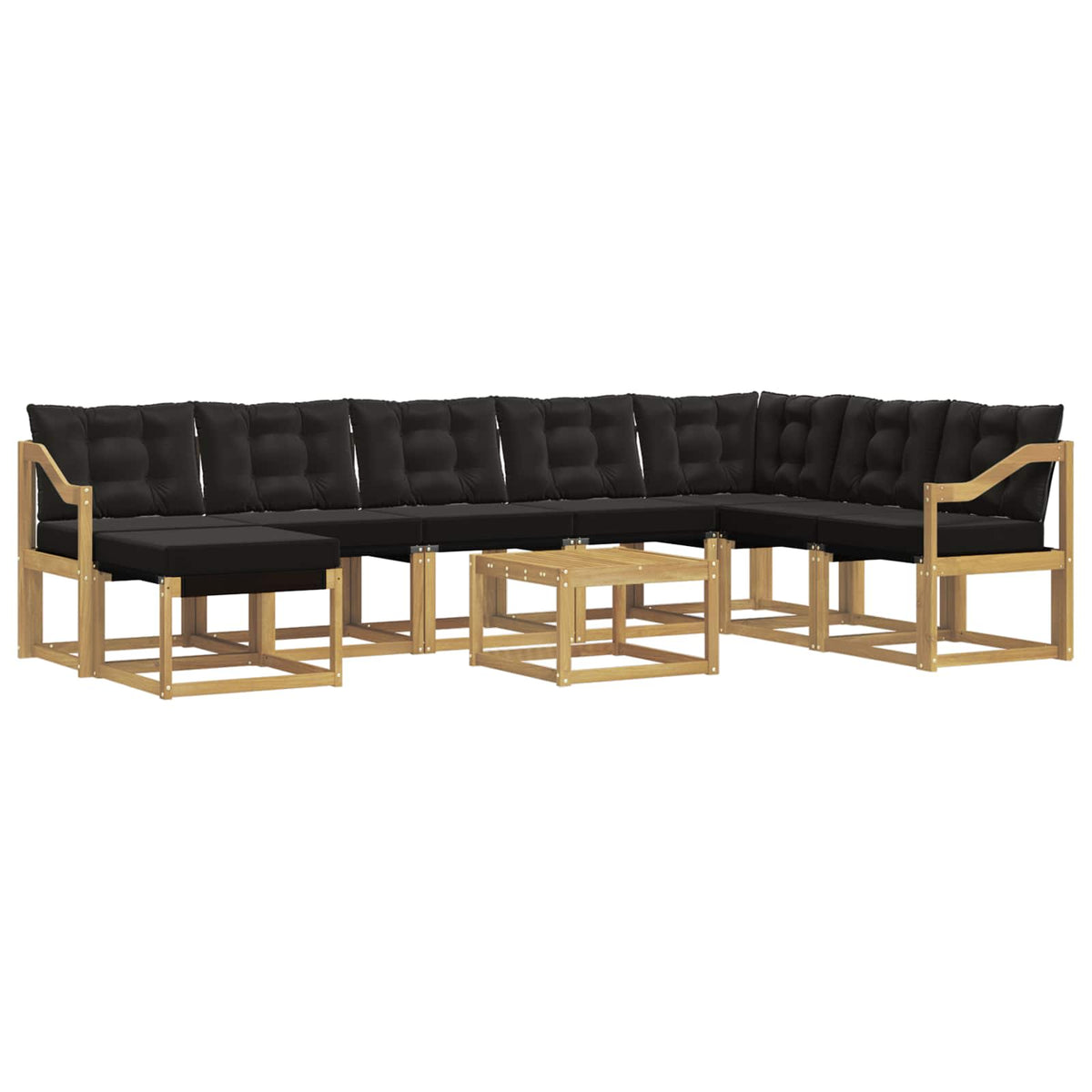 Set vanjskih sofa 9 pcs Bijela i crna