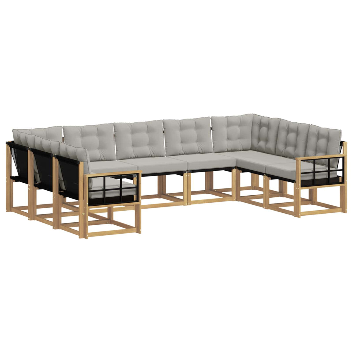 Set vanjskih sofa 9 kom. Bijela i svjetlosiva