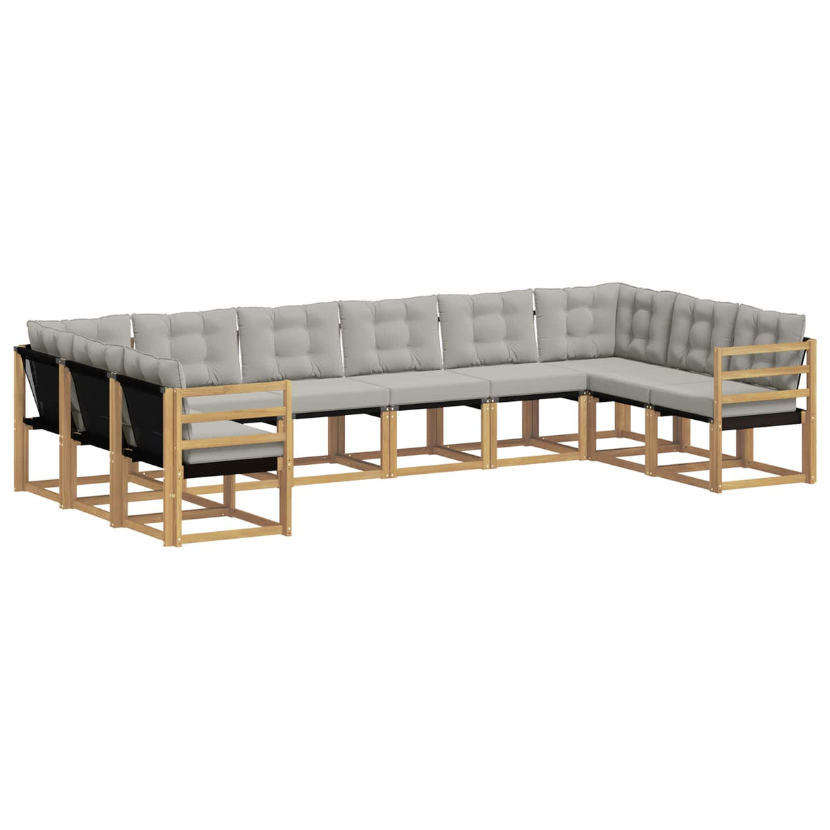 Set vanjskih sofa s jastukom 10 pcs Bijela i svjetlosiva