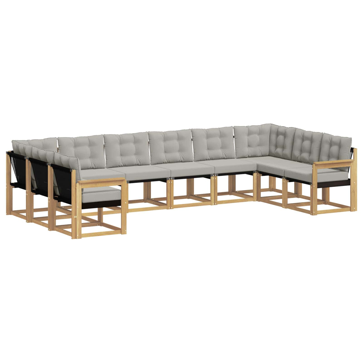 Set vanjskih sofa s jastukom 10 pcs Bijela i svjetlosiva