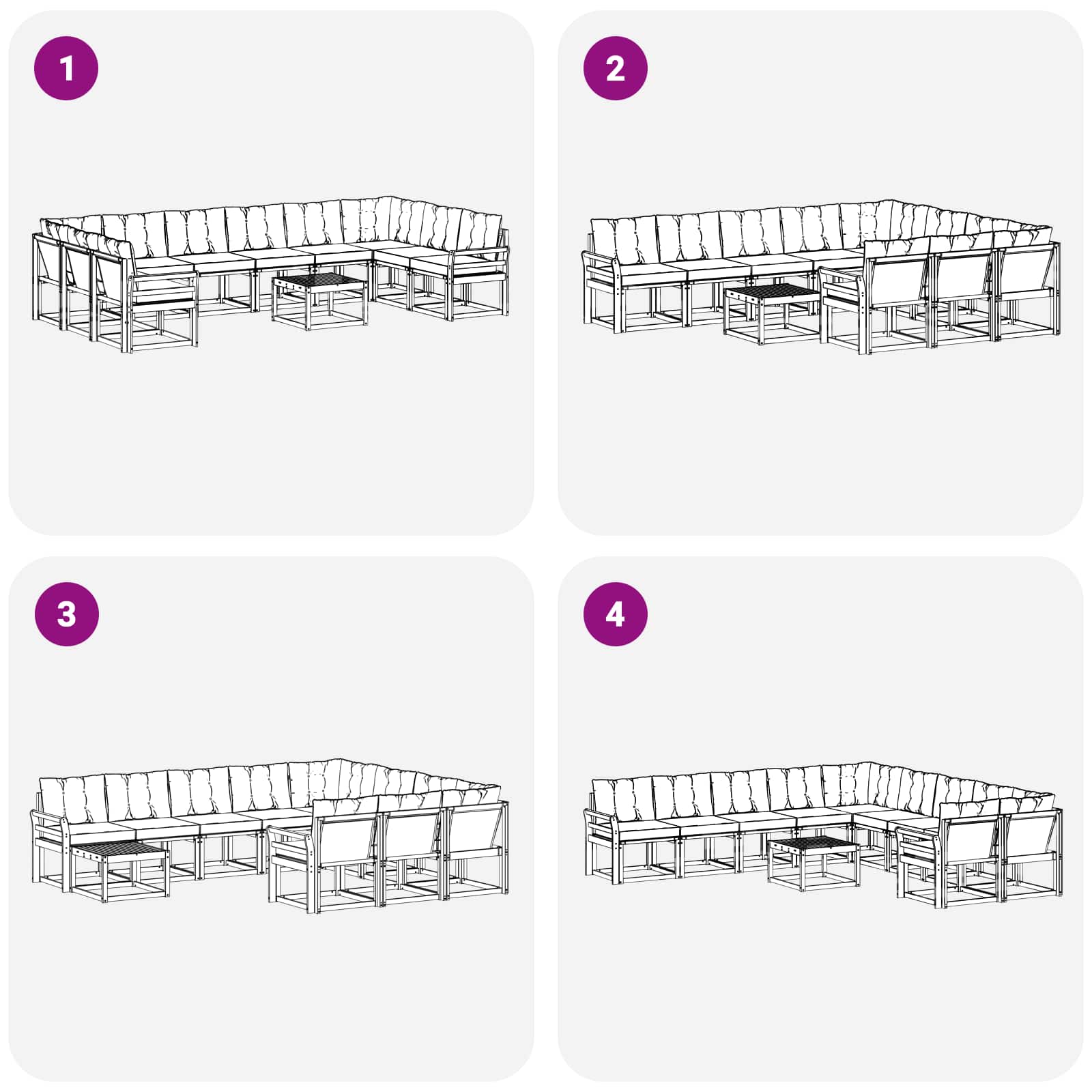 Set vanjskih sofa s jastukom 11 pcs Bijela i bež