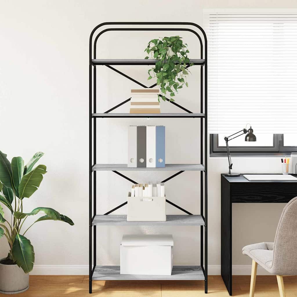 Polica Siva Sonoma 80 x 30 x 183 cm Konstruirano drvo