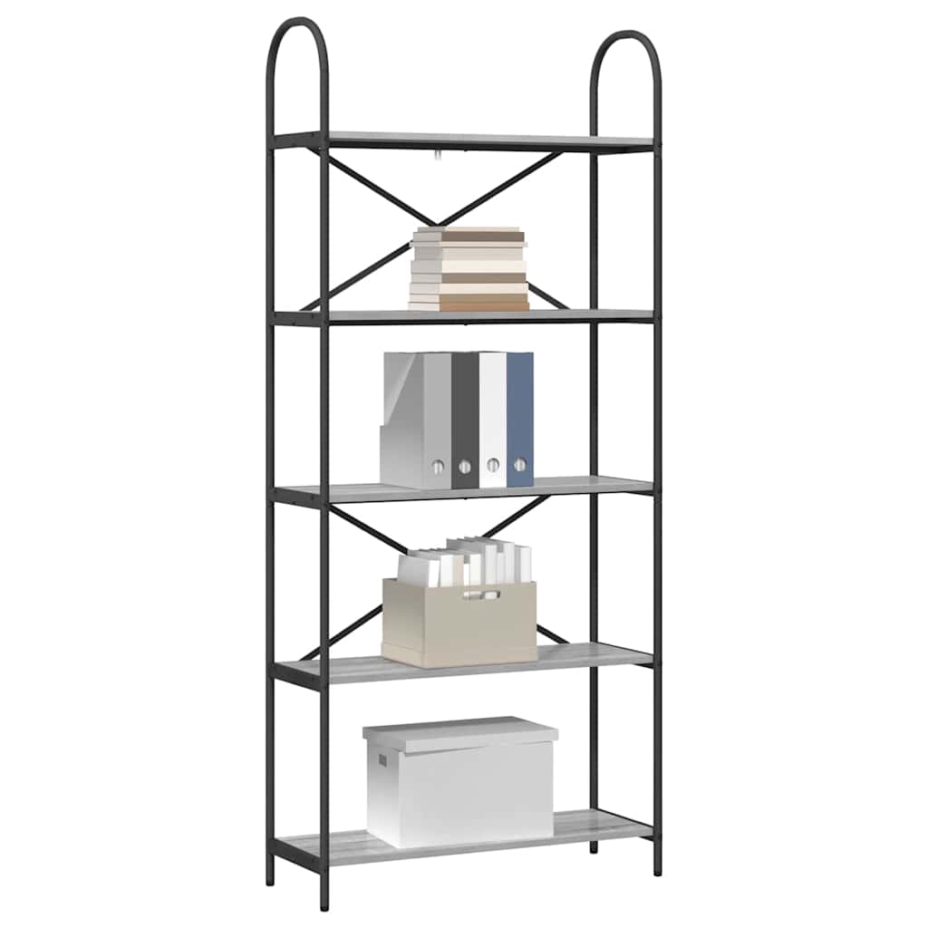 Polica Siva Sonoma 80 x 30 x 183 cm Konstruirano drvo
