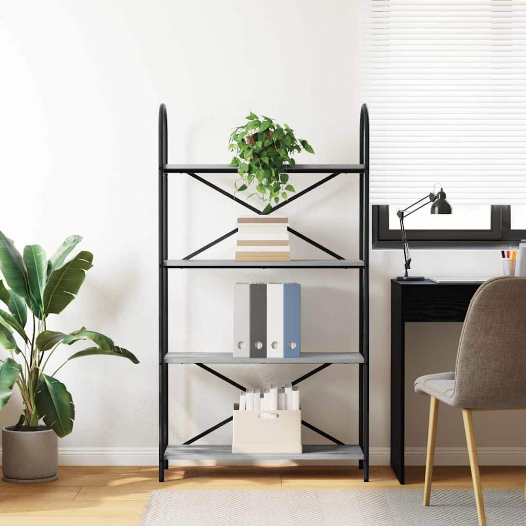 Polica Siva Sonoma 80 x 30 x 146 cm Konstruirano drvo