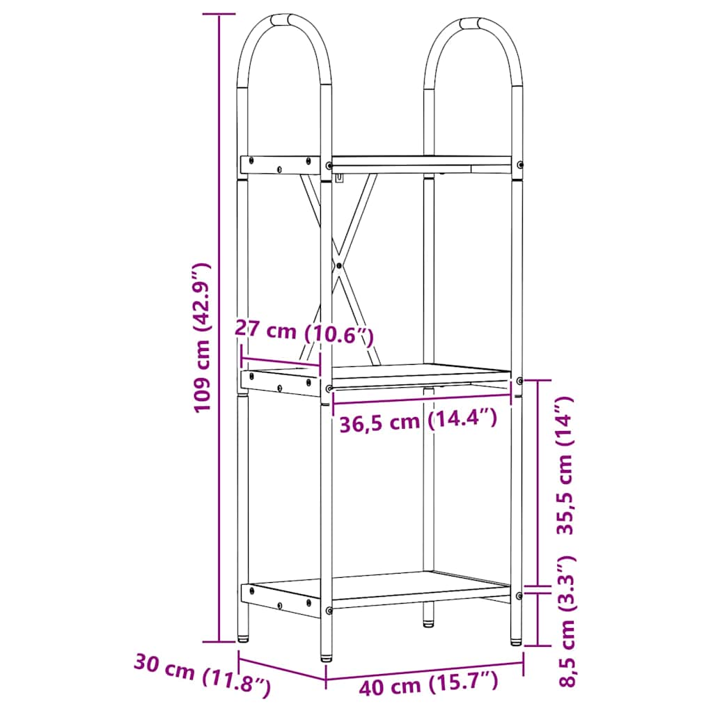 Polica Staro drvo 40 x 30 x 109 cm Konstruirano drvo
