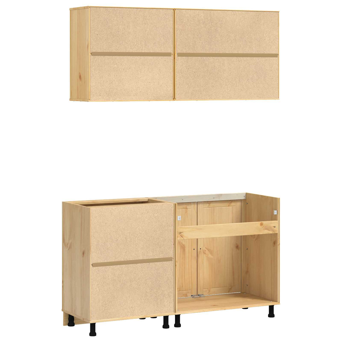 Cabinet s policom SKI 4 pcs Medeno Smeđa Čvrsto borovo drvo