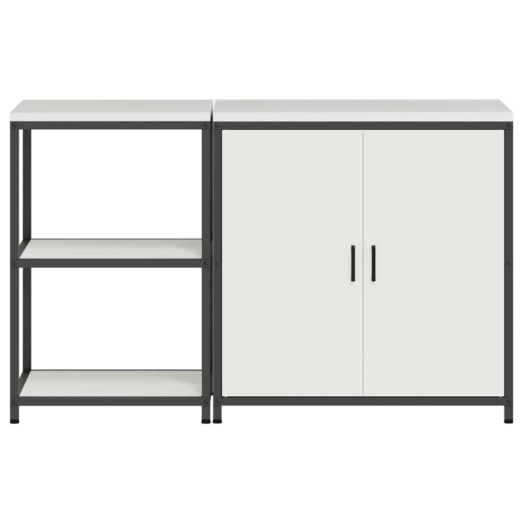 Kuhinjski set za pohranu HATTEM 2 pcs Bijela Čelična vrata