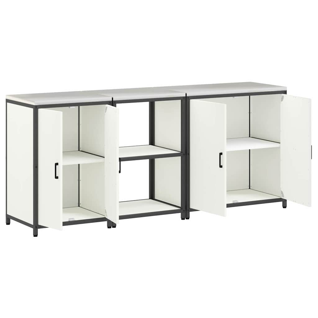 Kuhinjski set za pohranu HATTEM 3 pcs Bijela Čelična vrata