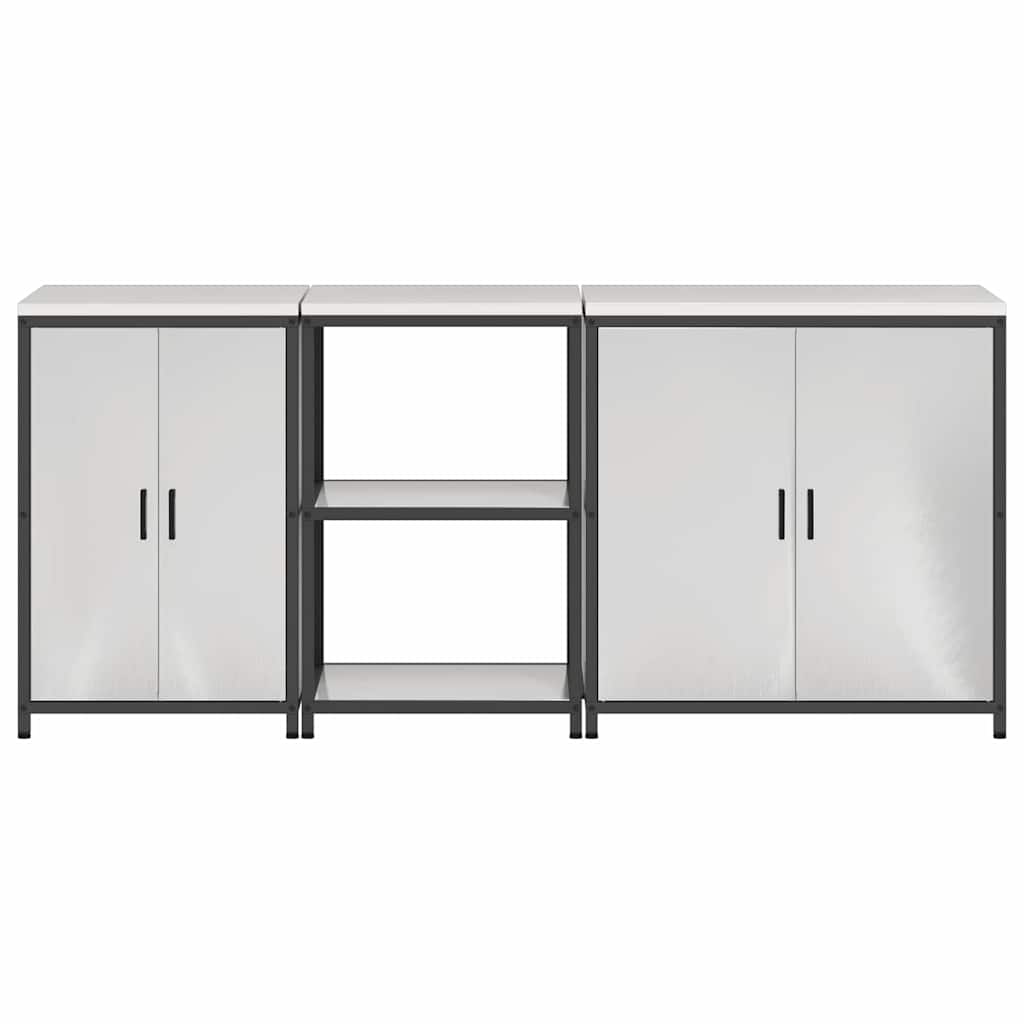 Kuhinjski set za pohranu 3 pcs Srebrno Nehrđajući čelik